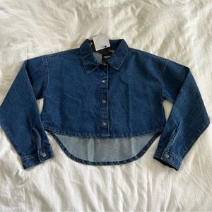 Cropped denim button up by Nasty Gal
